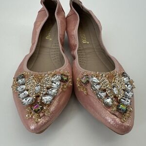 Women's Foldable Pointed Toe Ballet Flats Rhinestone Loafers EURO 39/ US 10.5